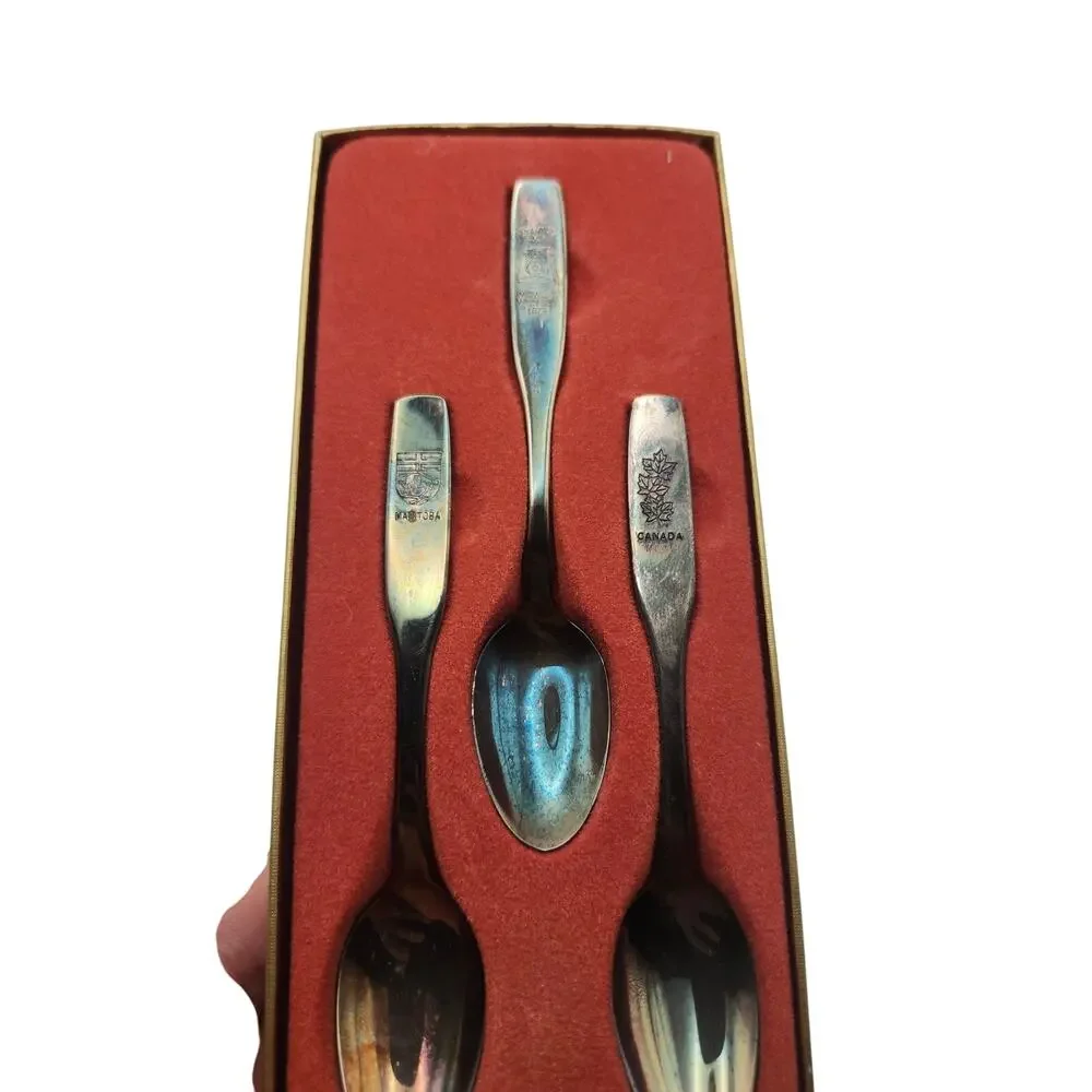 Vtg Onieda 1979 Khartum Temple MSA Winnipeg Manitoba Souvenir Spoon Set w/ Box